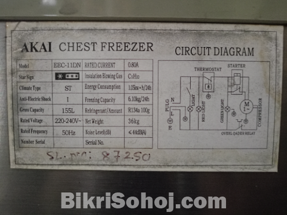 AKAI Chest Freezer 155L